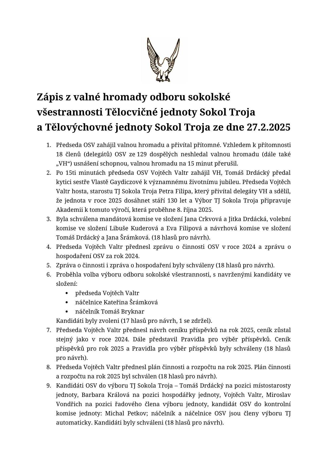 Zpráva o činnosti v r. 2024